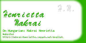 henrietta makrai business card